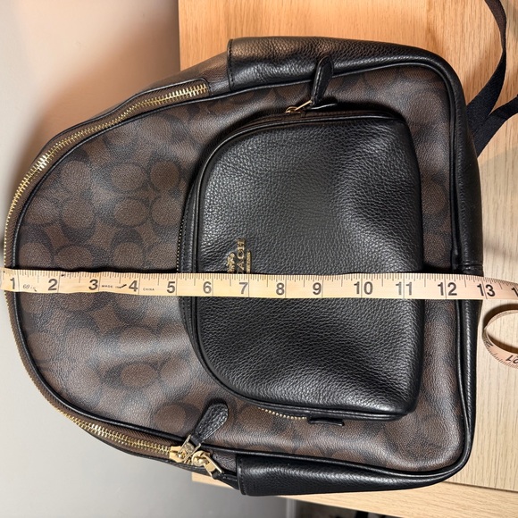 Coach Women's Court Backpack in Signature Canvas - Brown/Black - Picture 6 of 8